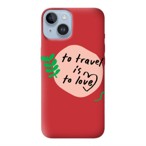 Apple iPhone 14 Plus To Travel is to Love Red Colored Silicone TPU Θήκη