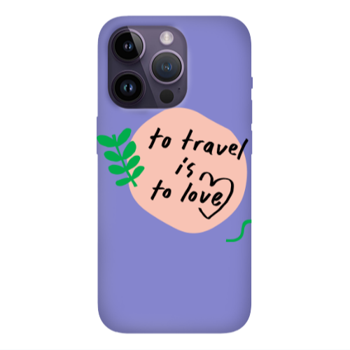 Apple iPhone 14 Pro  To Travel is to Love Purple Colored Silicone TPU Θήκη
