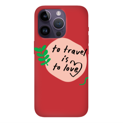 Apple iPhone 14 Pro  To Travel is to Love Red Colored Silicone TPU Θήκη