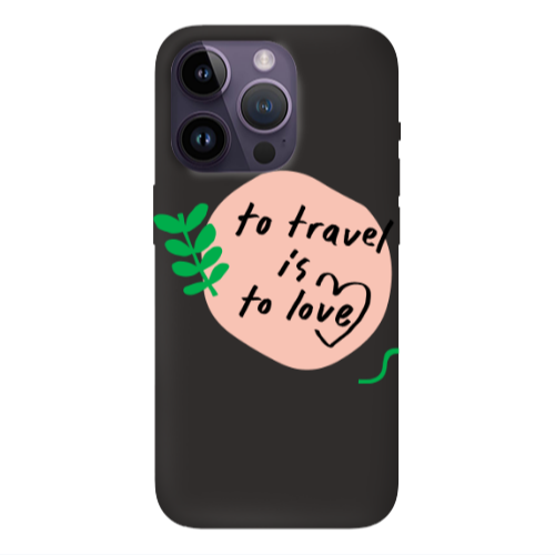 Apple iPhone 14 Pro Max To Travel is to Love Black Colored Silicone TPU Θήκη