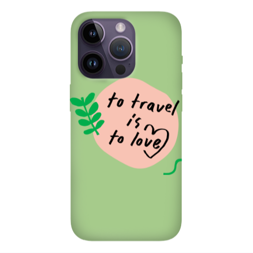 Apple iPhone 14 Pro Max To Travel is to Love Light Green Colored Silicone TPU Θήκη