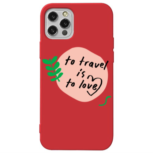 Apple iPhone 13 Pro To Travel is to Love Red Colored Silicone TPU Θήκη