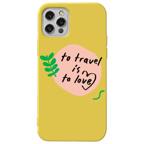 Apple iPhone 13 Pro To Travel is to Love Yellow Colored Silicone TPU Θήκη