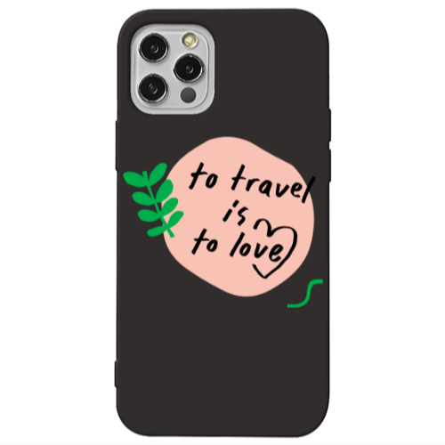 Apple iPhone 12 Pro To Travel is to Love Black Colored Silicone TPU Θήκη