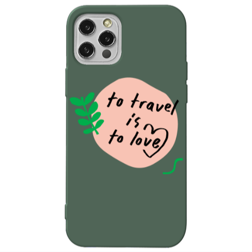 Apple iPhone 12 Pro To Travel is to Love Dark Green Colored Silicone TPU Θήκη