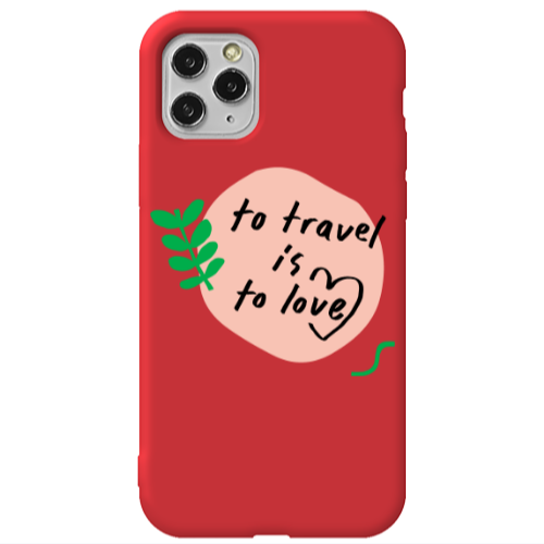 Apple iPhone 11 Pro Max To Travel is to Love Red Colored Silicone TPU Θήκη