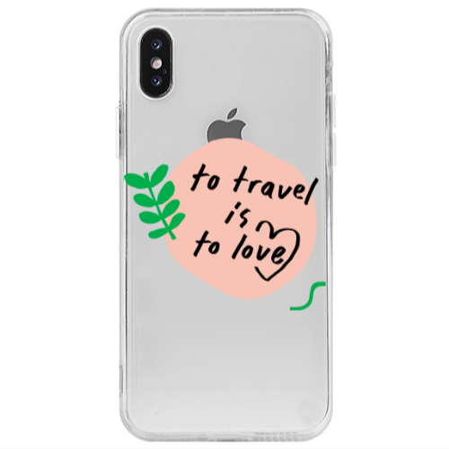 Apple iPhone Xs To Travel is to Love Transparent Silicone TPU Θήκη