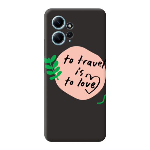 Xiaomi Redmi Note 12 4G To Travel is to Love Black Colored Silicone TPU Θήκη