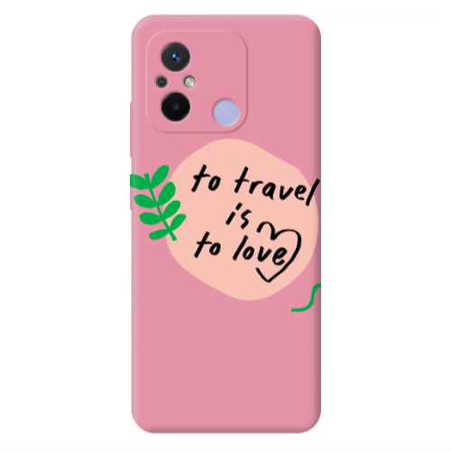 Xiaomi Redmi 12C To Travel is to Love Pink Colored Silicone TPU Θήκη
