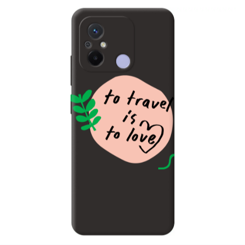 Xiaomi Redmi 12C To Travel is to Love Black Colored Silicone TPU Θήκη