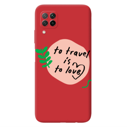 Huawei P40 Lite To Travel is to Love Red Colored Silicone TPU Θήκη