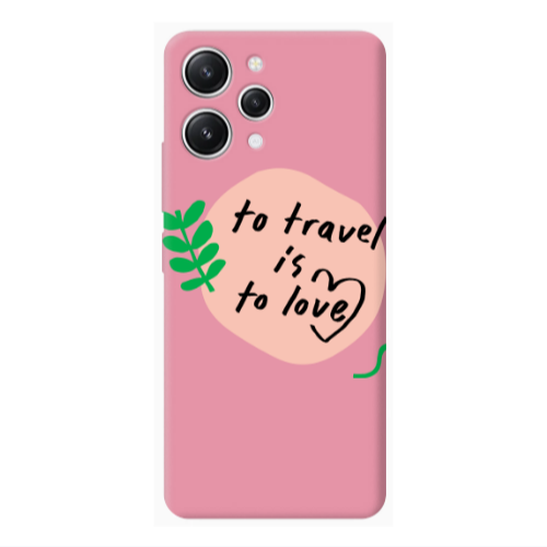 Xiaomi Redmi 12 To Travel is to Love Pink Colored Silicone TPU Θήκη