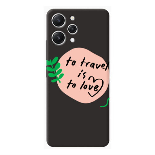 Xiaomi Redmi 12 To Travel is to Love Black Colored Silicone TPU Θήκη