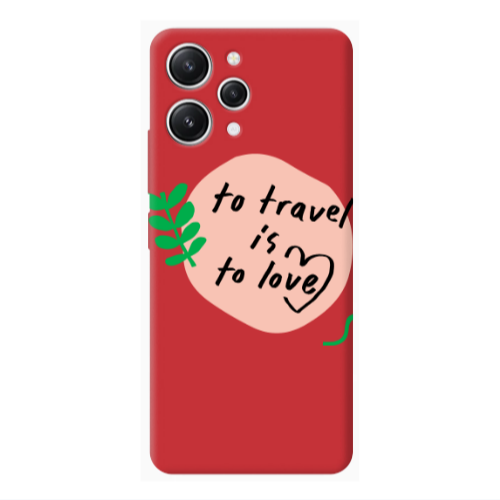 Xiaomi Redmi 12 To Travel is to Love Red Colored Silicone TPU Θήκη