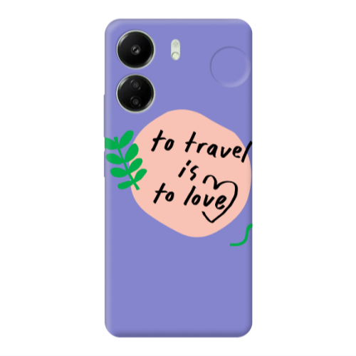 Xiaomi Redmi 13C To Travel is to Love Purple Colored Silicone TPU Θήκη