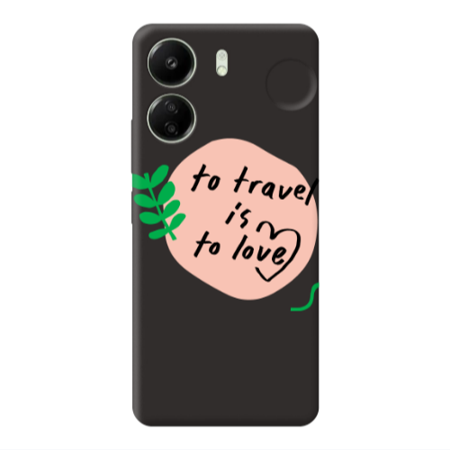 Xiaomi Redmi 13C To Travel is to Love Black Colored Silicone TPU Θήκη