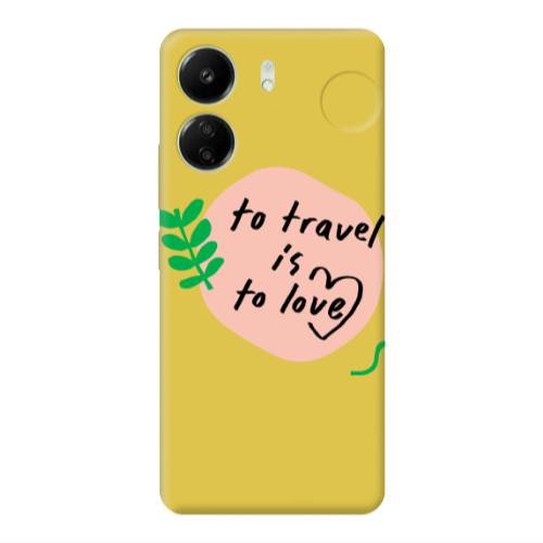 Xiaomi Redmi 13C To Travel is to Love Yellow Colored Silicone TPU Θήκη