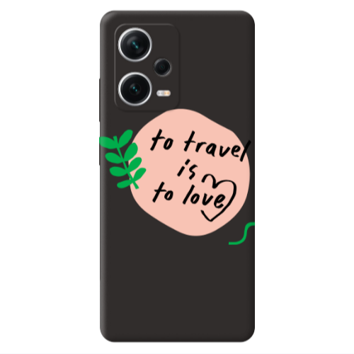 Xiaomi Poco X5 To Travel is to Love Black Colored Silicone TPU Θήκη