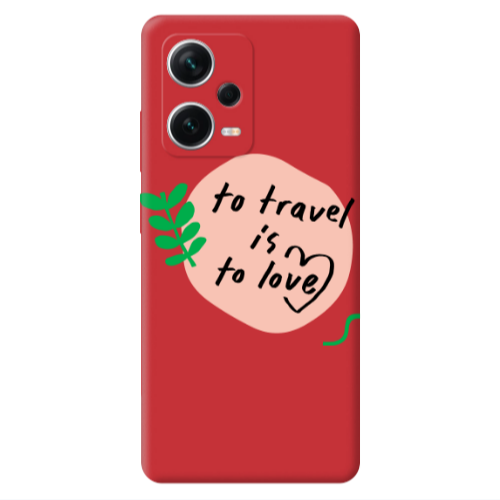Xiaomi Poco X5 To Travel is to Love Red Colored Silicone TPU Θήκη