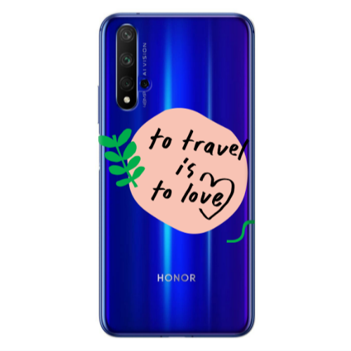 Huawei Nova 5 T To Travel is to Love Transparent Silicone TPU Θήκη