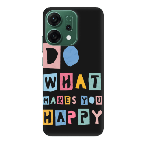 Oppo RENO 14 Do What Makes Black Colored Silicone TPU Θήκη