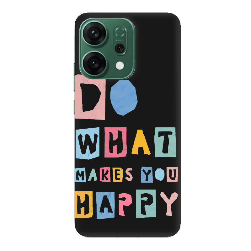 Oppo RENO 14 Do What Makes Black Colored Silicone TPU Θήκη
