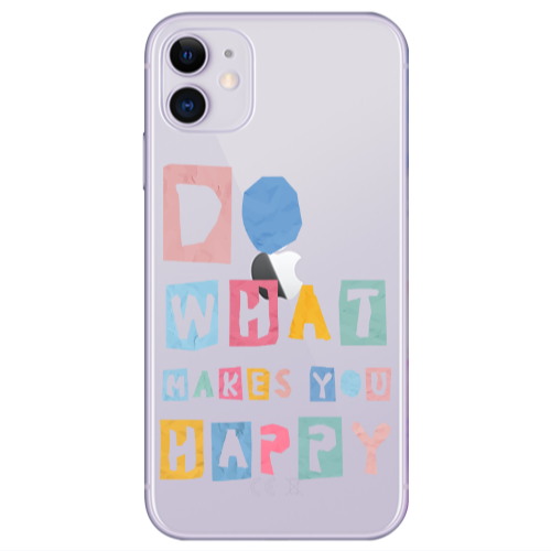 Apple iPhone 11  Do What Makes Transparent Silicone TPU Θήκη