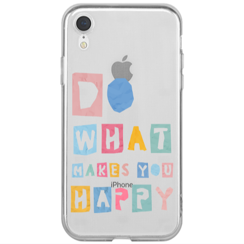 Apple iPhone Xr Do What Makes Transparent Silicone TPU Θήκη