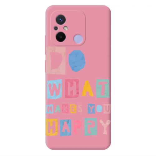 Xiaomi Redmi 12C Do What Makes Pink Colored Silicone TPU Θήκη