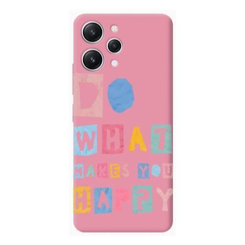 Xiaomi Redmi 12 Do What Makes Pink Colored Silicone TPU Θήκη