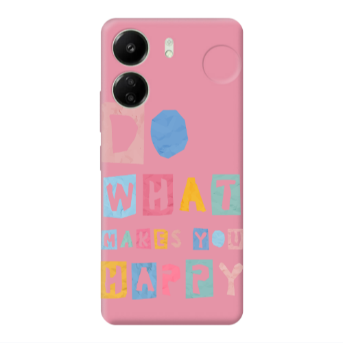 Xiaomi Redmi 13C Do What Makes Pink Colored Silicone TPU Θήκη