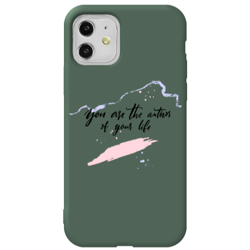 Apple iPhone 11  You are the authors Dark Green Colored Silicone TPU Θήκη