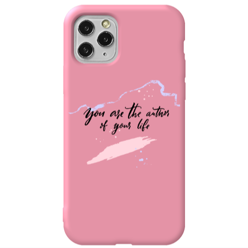Apple iPhone 11 Pro You are the authors Pink Colored Silicone TPU Θήκη