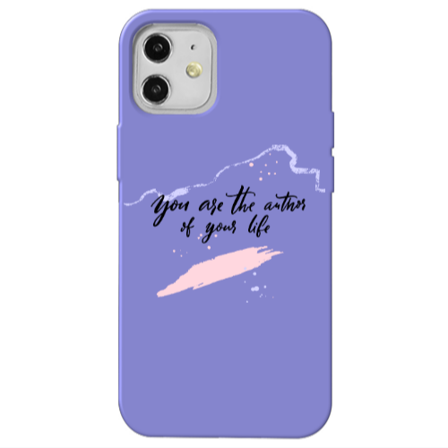 Apple iPhone 12 You are the authors Purple Colored Silicone TPU Θήκη