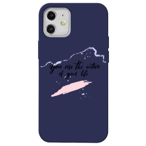 Apple iPhone 12 You are the authors Dark blue Colored Silicone TPU Θήκη