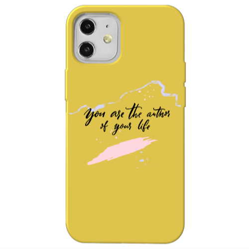 Apple iPhone 12 You are the authors Yellow Colored Silicone TPU Θήκη