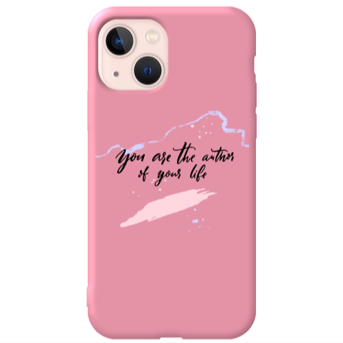 Apple iPhone 13 You are the authors Pink Colored Silicone TPU Θήκη