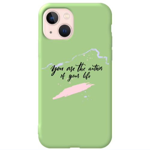 Apple iPhone 13 You are the authors Light Green Colored Silicone TPU Θήκη