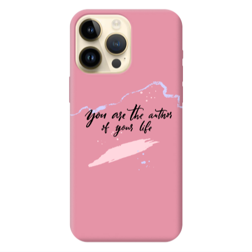Apple iPhone 13 Pro Max You are the authors Pink Colored Silicone TPU Θήκη