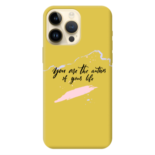 Apple iPhone 13 Pro Max You are the authors Yellow Colored Silicone TPU Θήκη