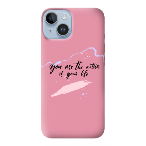 Apple iPhone 14  You are the authors Pink Colored Silicone TPU Θήκη
