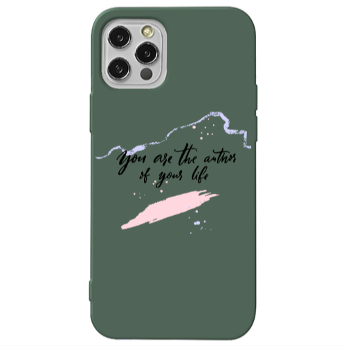 Apple iPhone 12 Pro You are the authors Dark Green Colored Silicone TPU Θήκη
