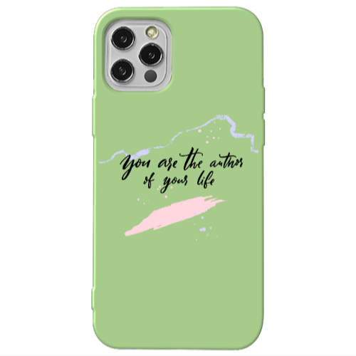 Apple iPhone 12 Pro You are the authors Light Green Colored Silicone TPU Θήκη