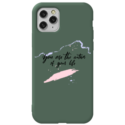 Apple iPhone 11 Pro Max You are the authors Dark Green Colored Silicone TPU Θήκη