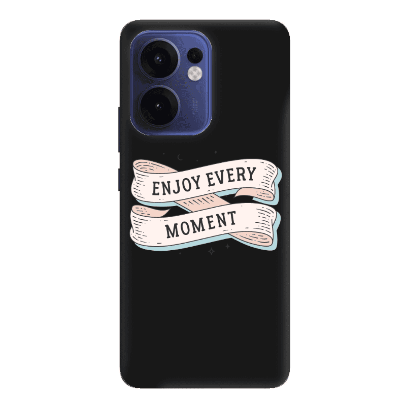 Oppo Reno 13 F Enjoy Every Moment 2 Black Colored Silicone TPU Θήκη