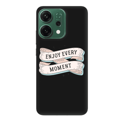 Oppo RENO 14 Enjoy Every Moment 2 Black Colored Silicone TPU Θήκη