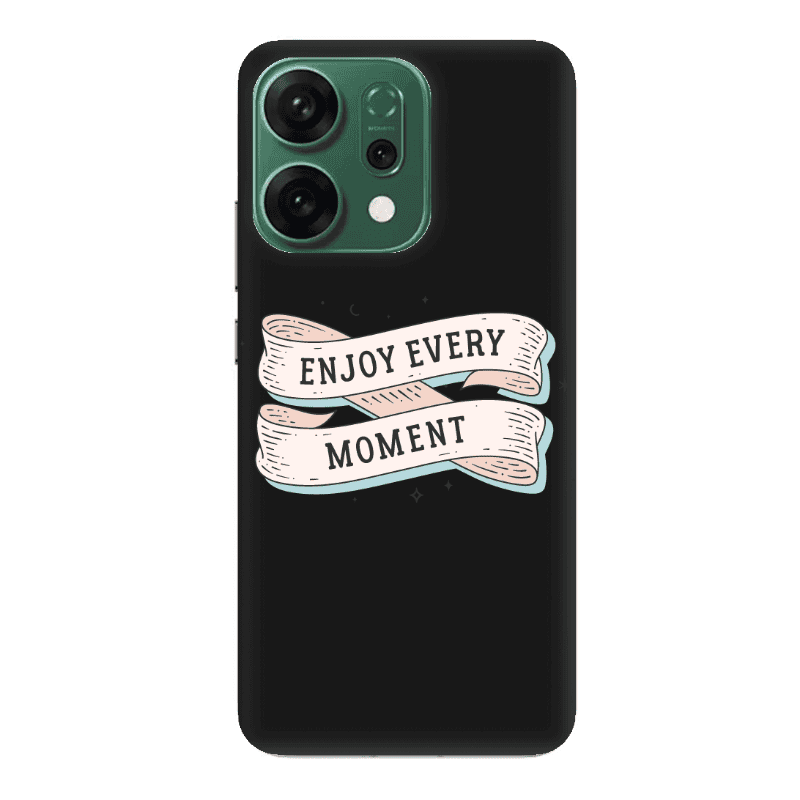 Oppo RENO 14 Enjoy Every Moment 2 Black Colored Silicone TPU Θήκη