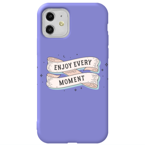 Apple iPhone 11  Enjoy Every Moment 2 Purple Colored Silicone TPU Θήκη