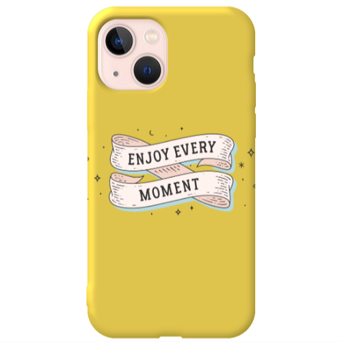Apple iPhone 13 Enjoy Every Moment 2 Yellow Colored Silicone TPU Θήκη