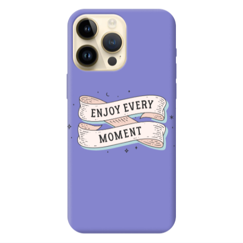 Apple iPhone 13 Pro Max Enjoy Every Moment 2 Purple Colored Silicone TPU Θήκη
